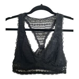 Victoria's Secret Bralette Women's Medium Black Lace Triangle Unlined Pullover